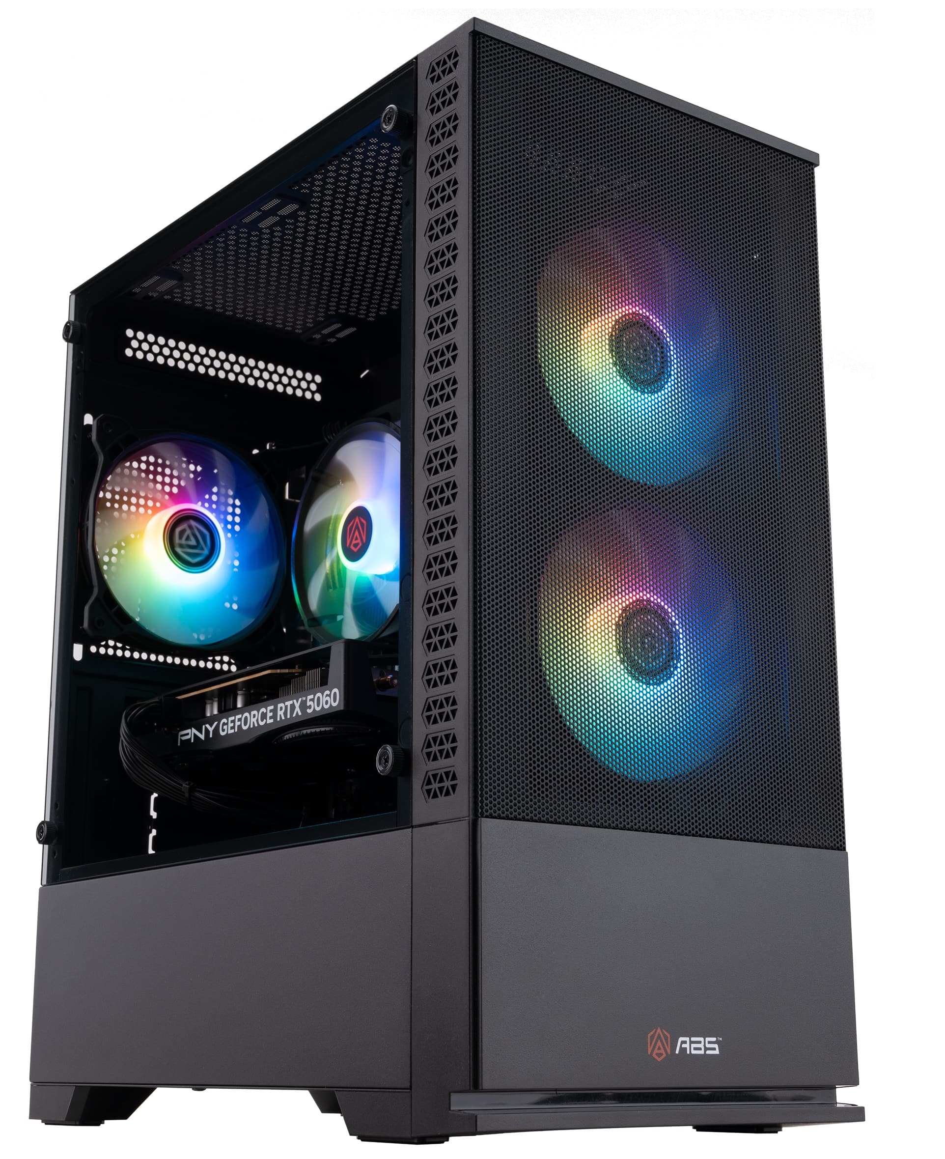 ADVANCED BATTLESTATIONS - ABS Cyclone Aqua Gaming PC - Windows 11 - Intel Core 5 Processor 120 - GeForce RTX 5060 - 32GB DDR4 - 1TB M.2 NVMe SSD - Black