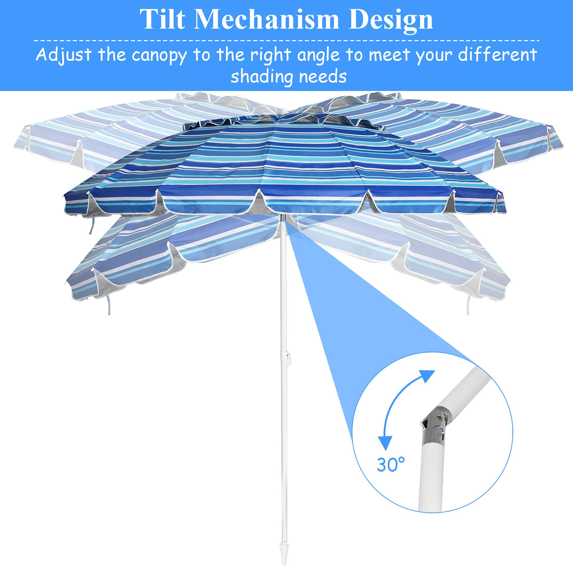 Tilt Mechanism Design

Adjust the canopy to the right angle to meet your different shading needs

30°