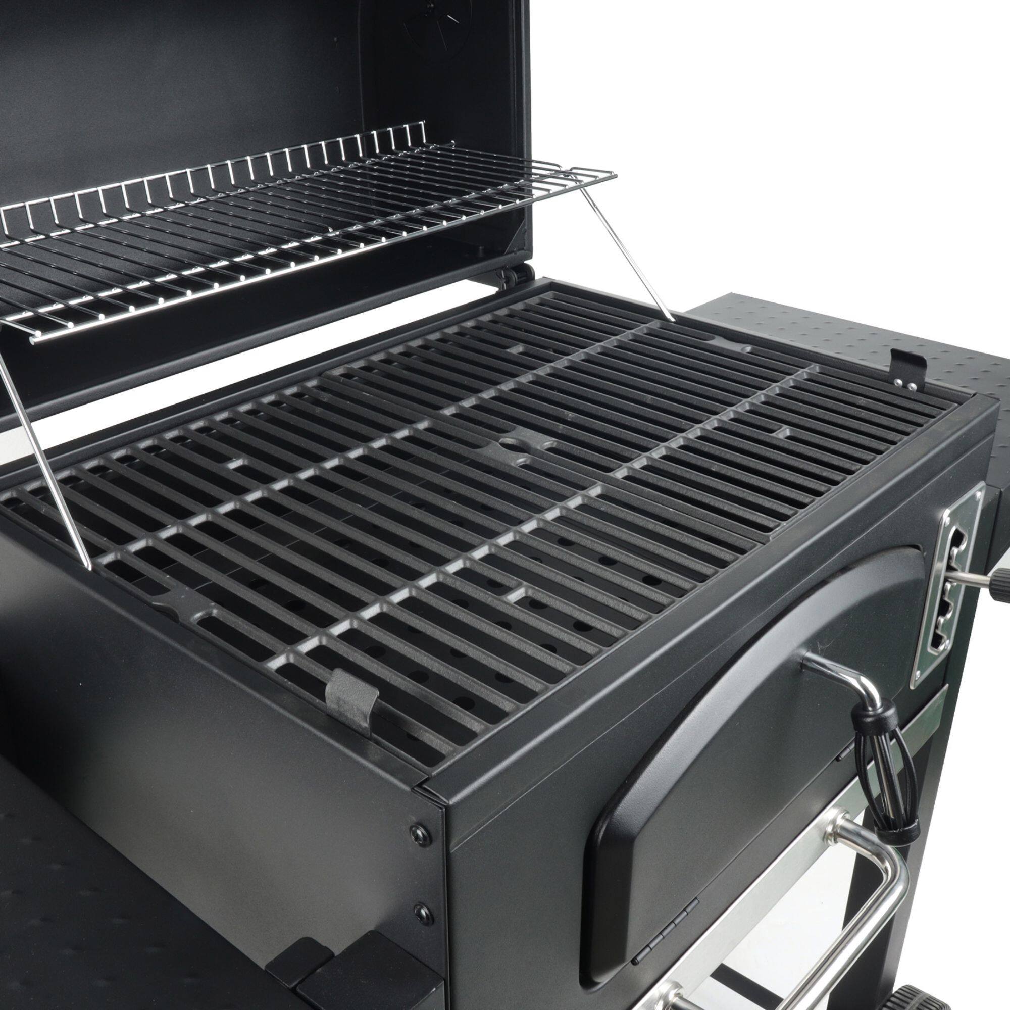 Alt View 5. Grill Boss - Grill Boss 24 Inch Charcoal BBQ Grill, Side Shelves, Built In Thermometer, Black - Black.