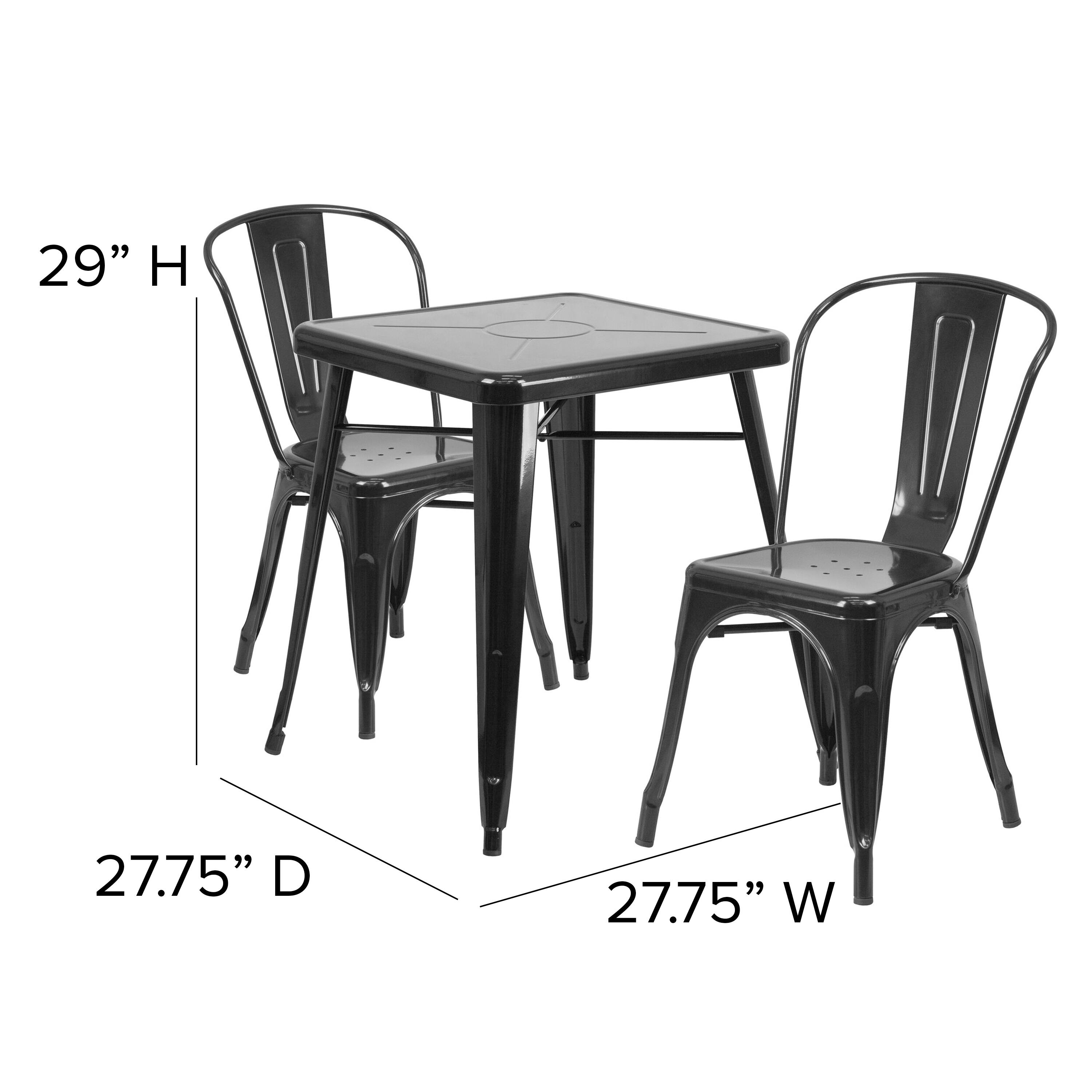 29" H  
27.75" D  
27.75" W