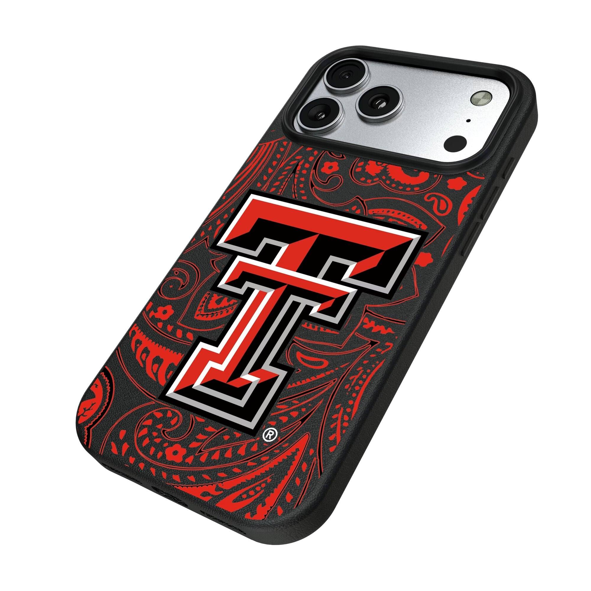 Alt View 1. Keyscaper - Texas Tech Red Raiders Paisley iPhone Magnetic Bump Case - 15 - Black.