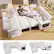 Front. Dyonery - Dyonery Modular Sectional Sleeper Sofa: Pull-Out Bed, Reclining Backrest, USB Ports, Side Table, LED Lighting,White - Beige.
