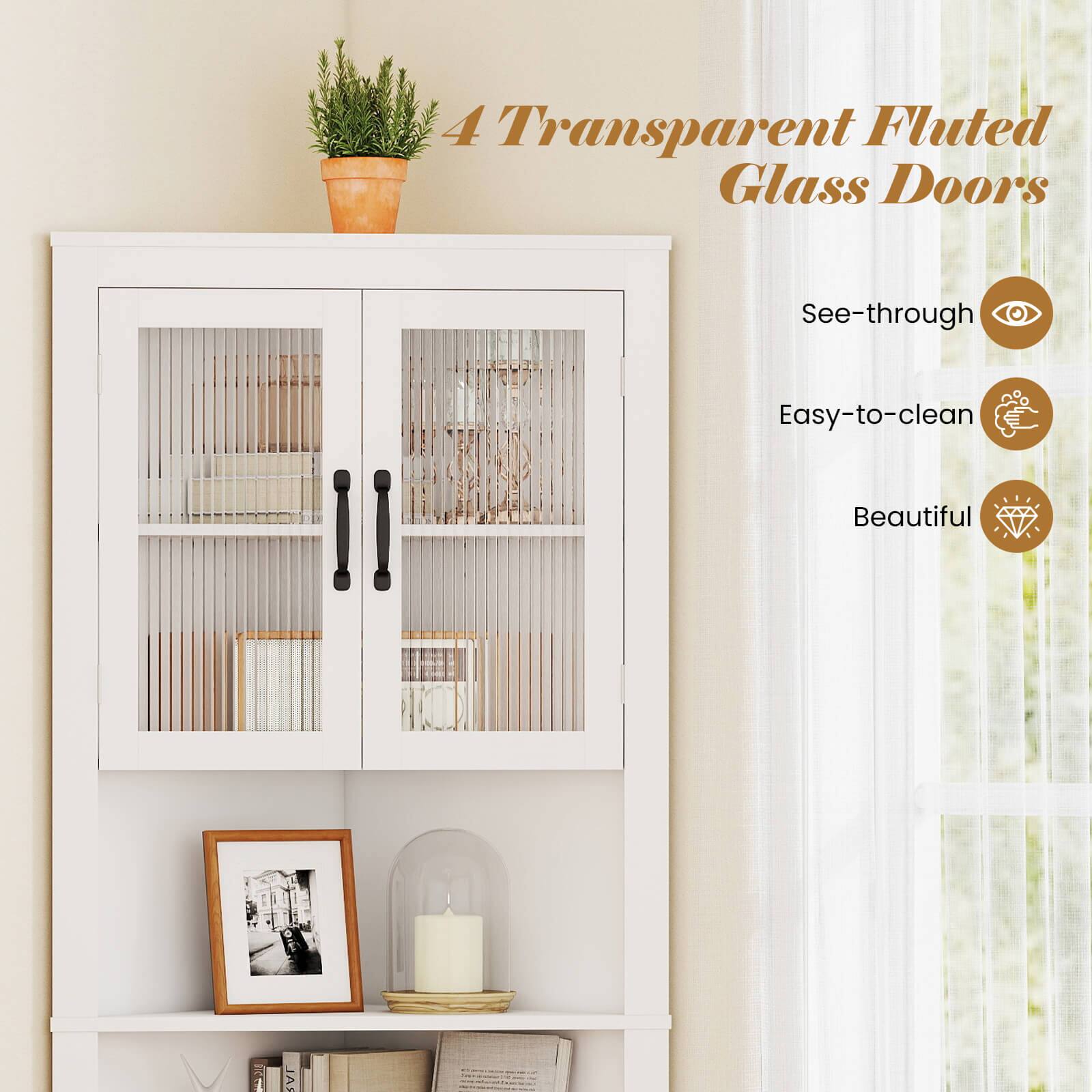 4 Transparent Fluted Glass Doors

- See-through
- Easy-to-clean
- Beautiful