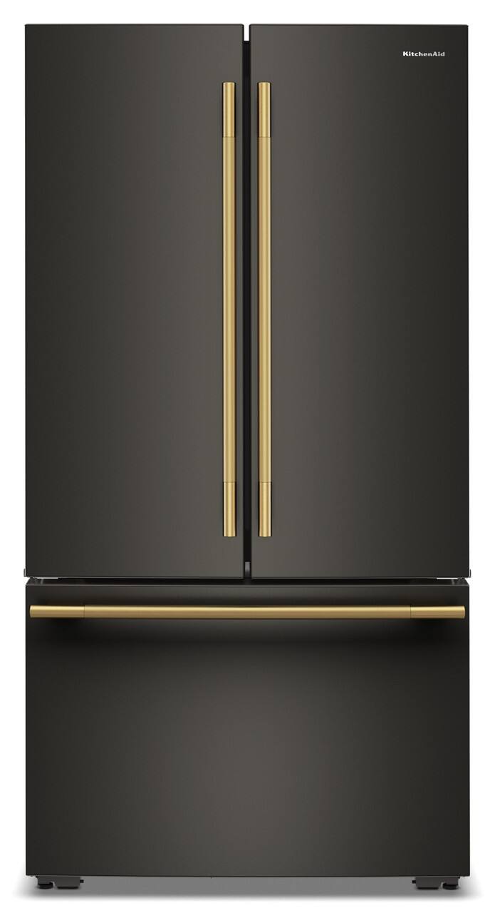 Alt View 9. KitchenAid - 24 Cu. Ft. French Door Counter-Depth Refrigerator  with Internal Water Dispenser - Black Ore.