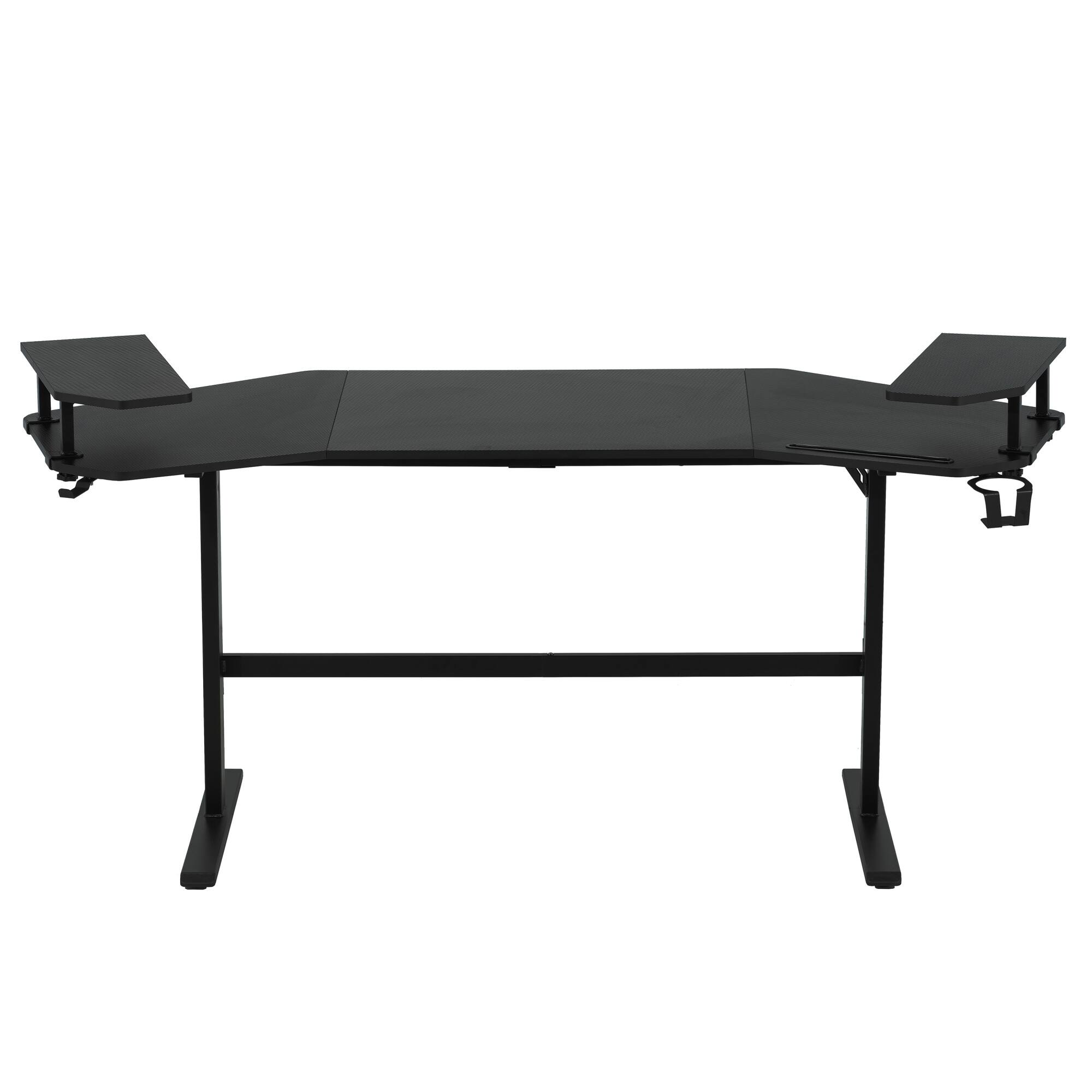 Alt View 5. GOODSILO - Premium Gaming Desk with Shelves and Accessory Holders for Enhanced Gaming Experience - Black.