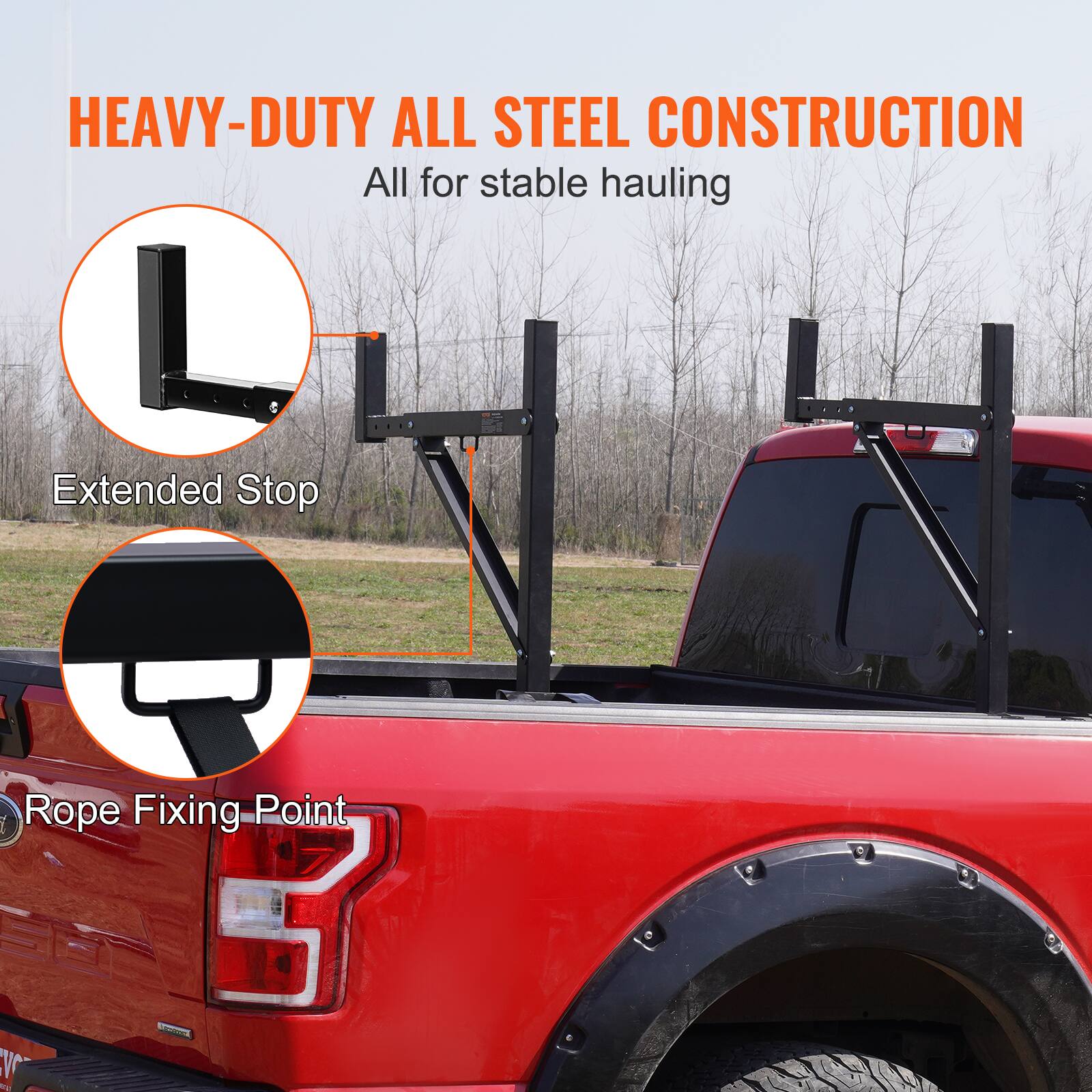 HEAVY-DUTY ALL STEEL CONSTRUCTION  
All for stable hauling  

Extended Stop  

Rope Fixing Point