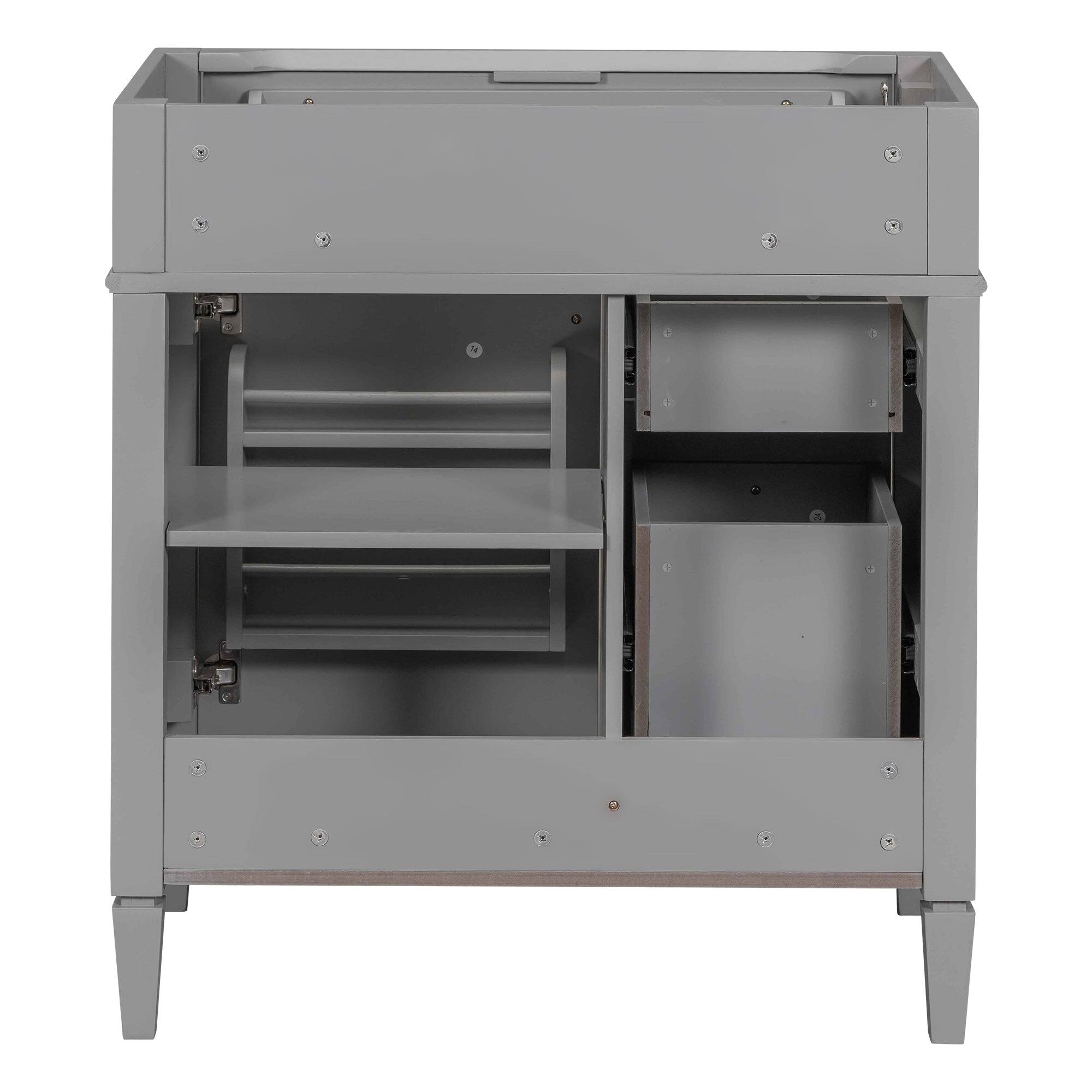 Alt View 7. Boyel Living - 30 Inch Bathroom Vanity Cabinet Only No Sink Green 2 Drawers and Tip Out DrawerGray - Gray.