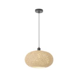 Umeiluce - 15.7 Inch Dimmable Pendant Light Handmade Rattan Double-layer Natural Lampshade Light - Natrual