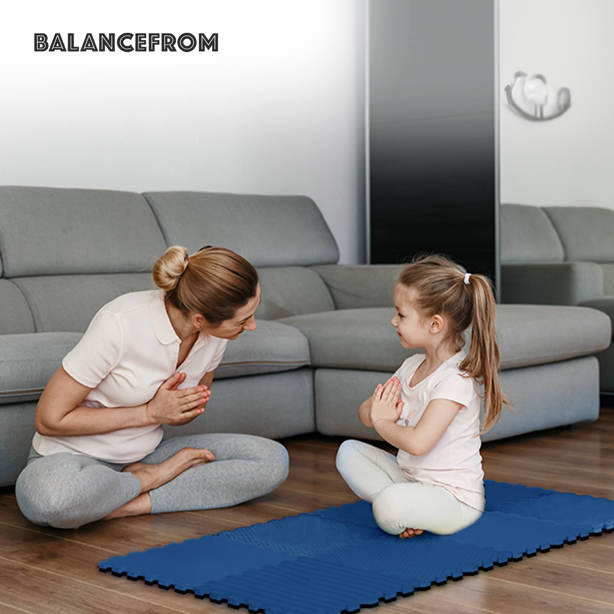 Alt View 2. Everyday Essentials - BalanceFrom Fitness 24 Sq Ft Interlocking EVA Foam Exercise Mat Tiles, Blue - Blue.