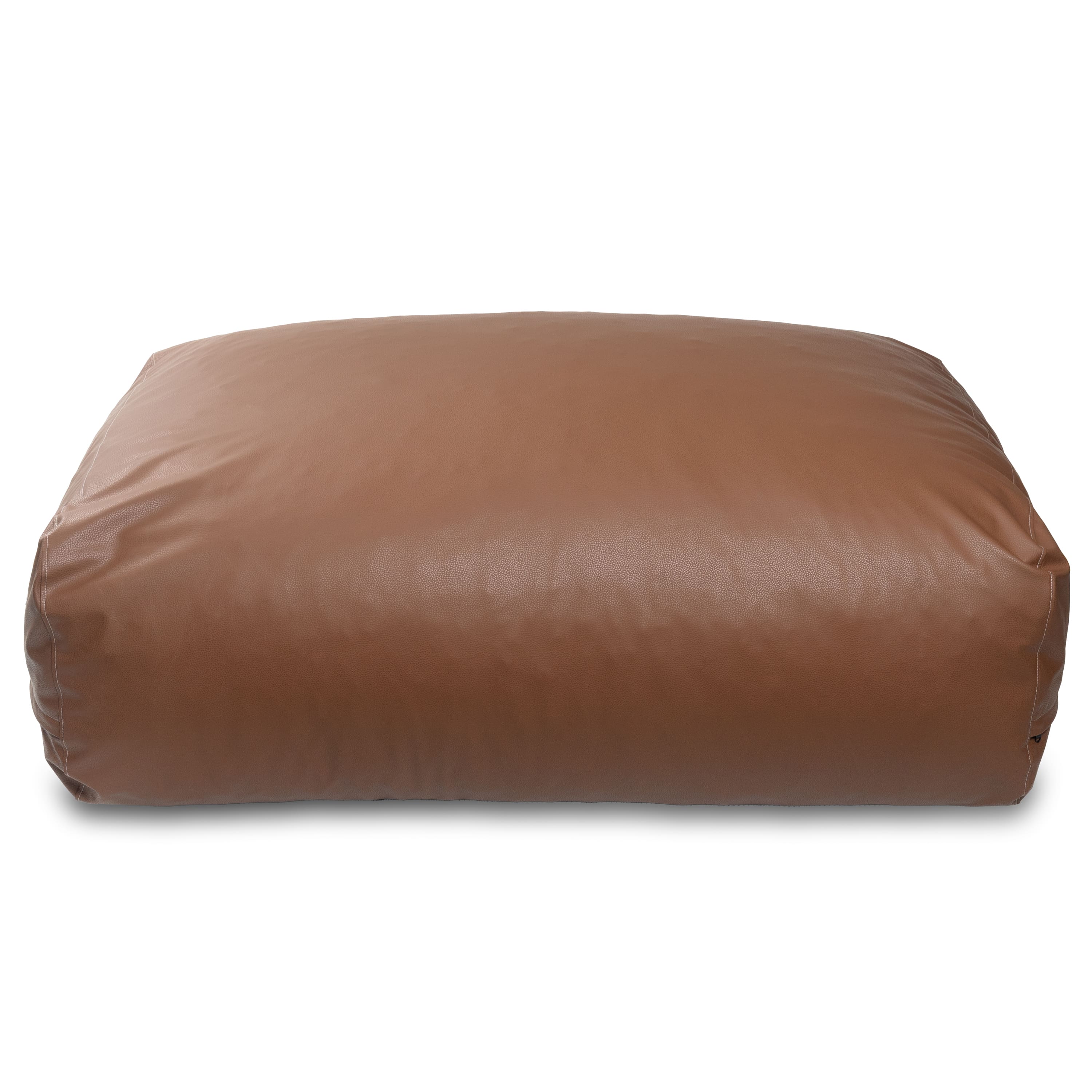 Jaxx - Atrium Collection Lino Ottoman - Oversized Large Couch Ottoman & Foam-Filled Lounger - Faux Leather - Walnut