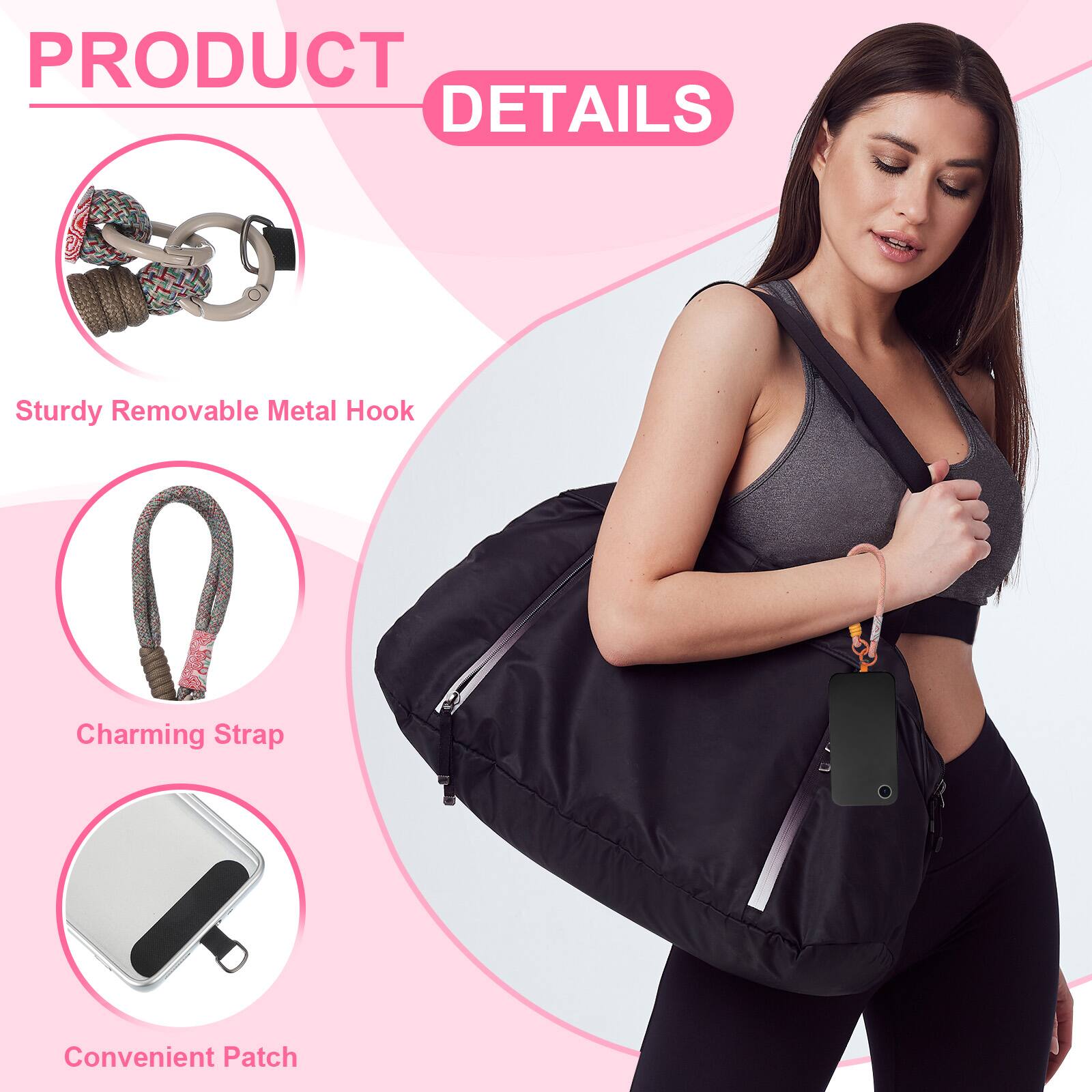 PRODUCT DETAILS

- Sturdy Removable Metal Hook
- Charming Strap
- Convenient Patch