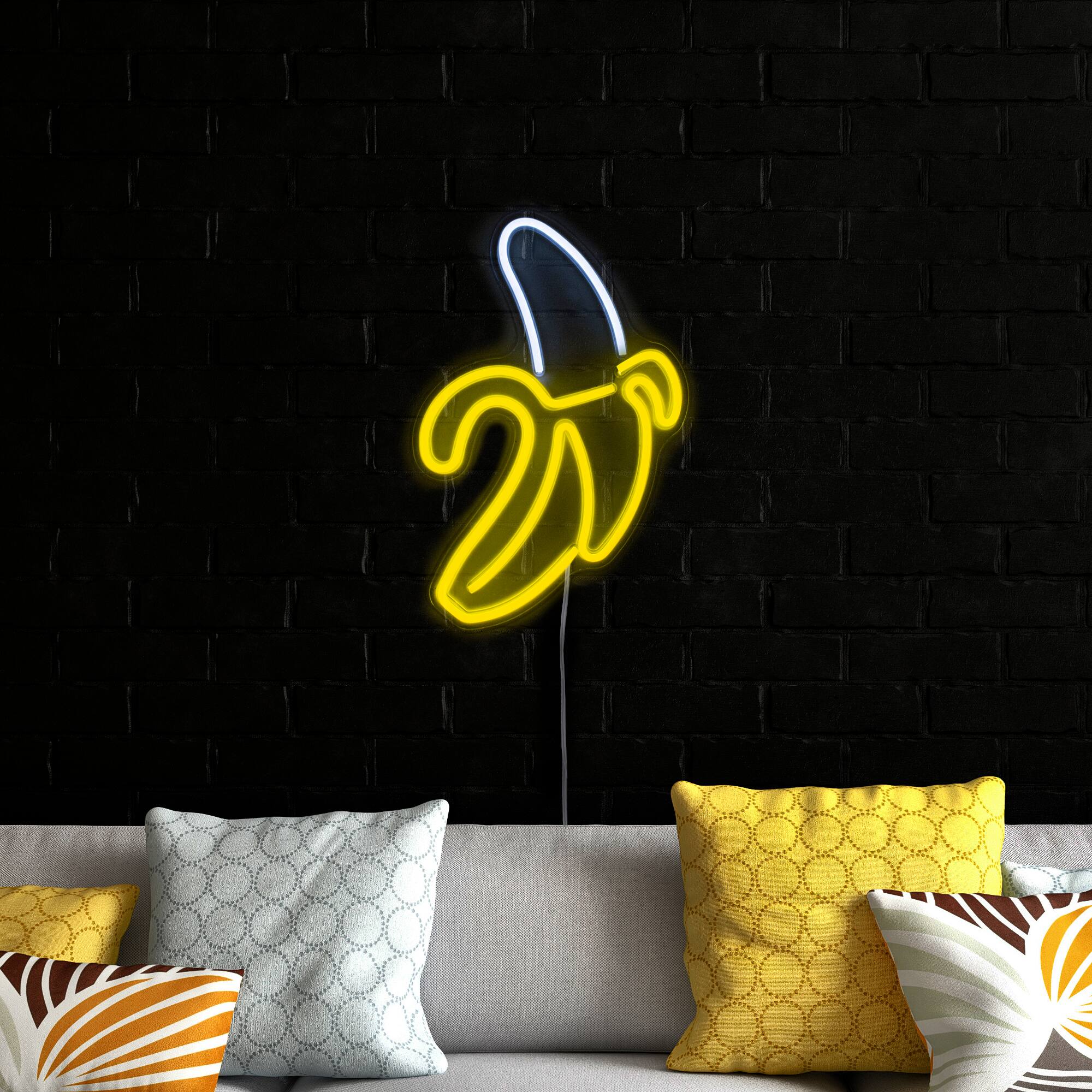 Alt View 2. Northlight - LED Banana Neon Lighted Wall Art - 18" - Yellow - Yellow.