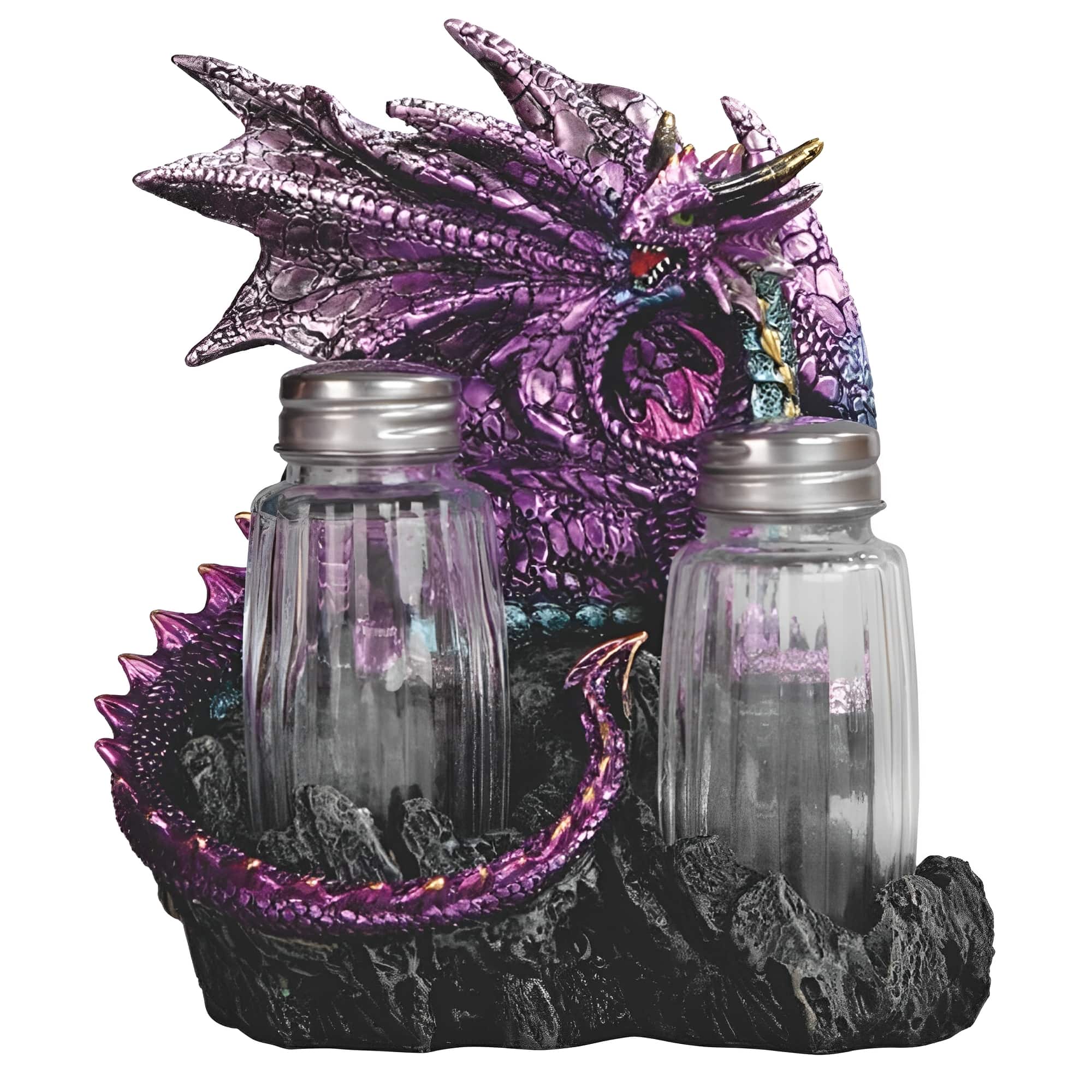 FC Design - 6"H Dragon Salt & Pepper Shaker Holder Computer Desk Tabletop Decoration - Multi-Color