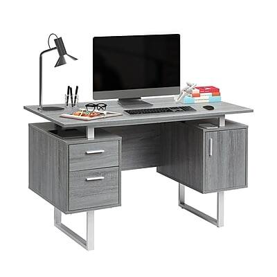 Alt View 2. Techni Mobili - 51.25"WModern Office Desk with Storage(RTA-7002-GRY) - Gray.