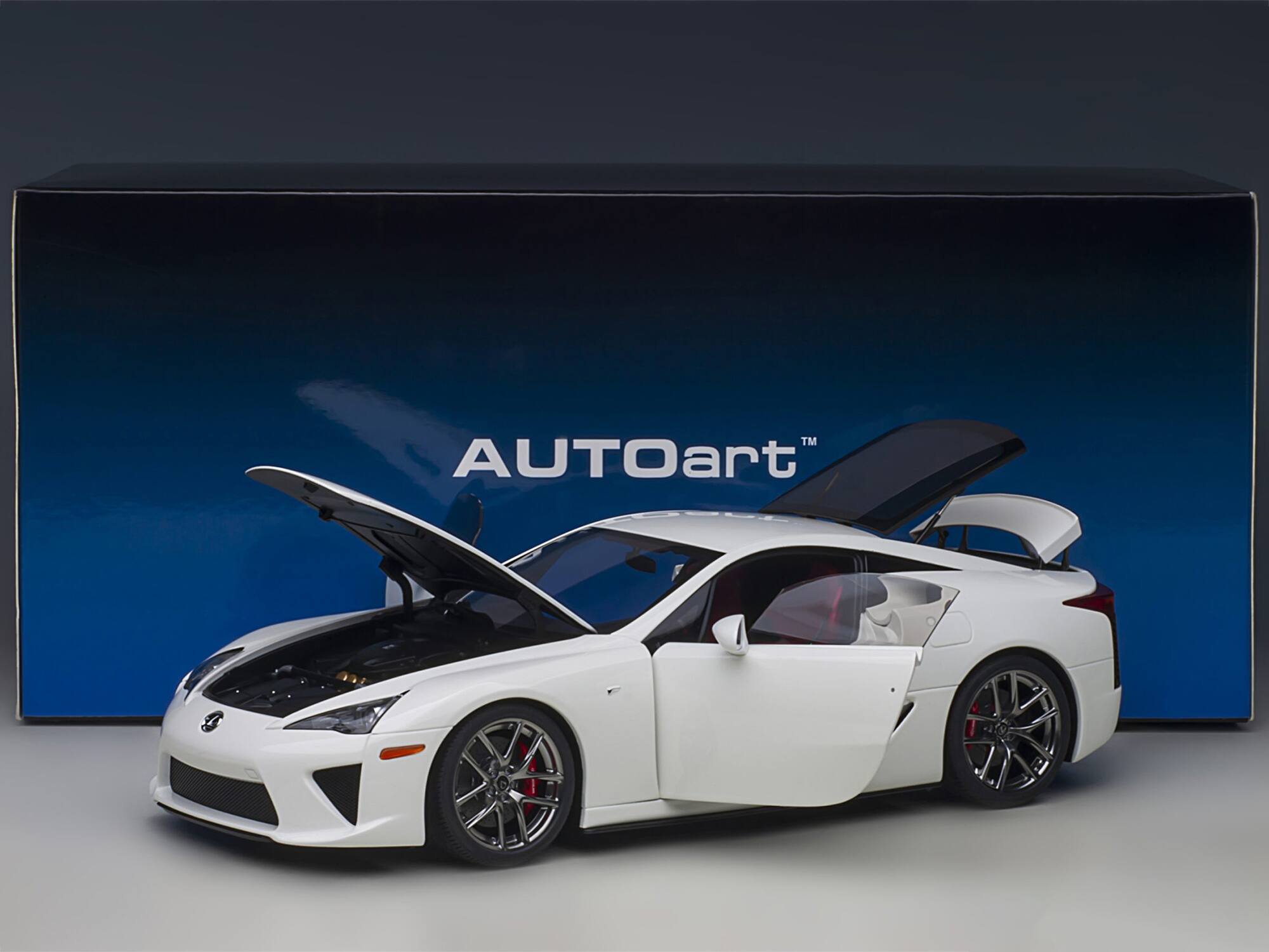 Alt View 5. Autoart - Lexus LFA Whitest White with Red and Black Interior 1/18 Model Car by Autoart.