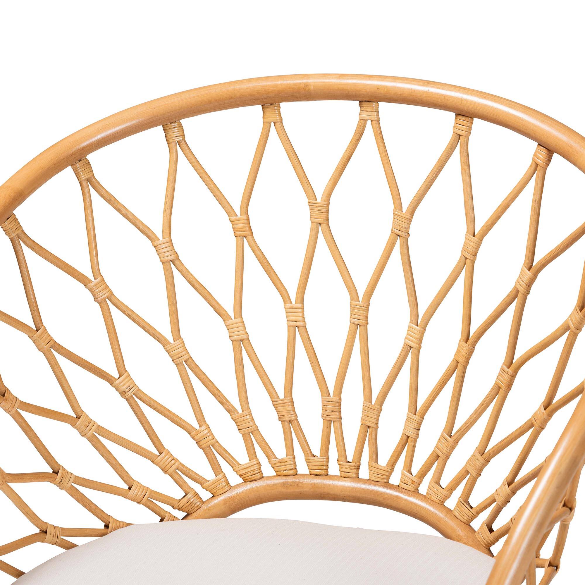 Alt View 1. bali & pari - Emmeline Bohemian Honey Rattan Accent Chair - Honey.