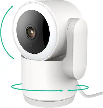 Front. FINEAK - 2K Indoor Cameras for Home Security 360-Degree Pan-Tilt - White.