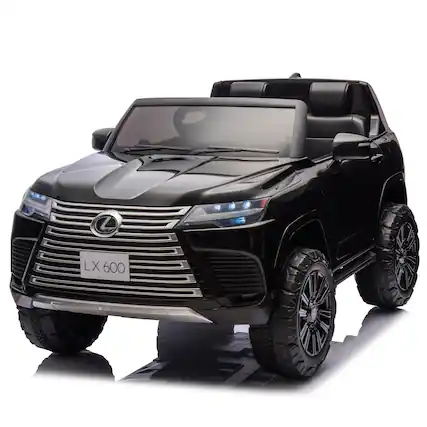 Front. BreeBe - Licensed LEXUS LX600 24V Two-Seater Kids Ride-On Car 2WD with Parents Control, Bluetooth, MP3, Adjustable Speed, Music - Black.