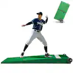 Front. VEVOR - Pitching Mound, Portable Baseball Pitcher's Mound, 90 in IIndoor Outdoor Pitching Practice and Training Equipment - Green.