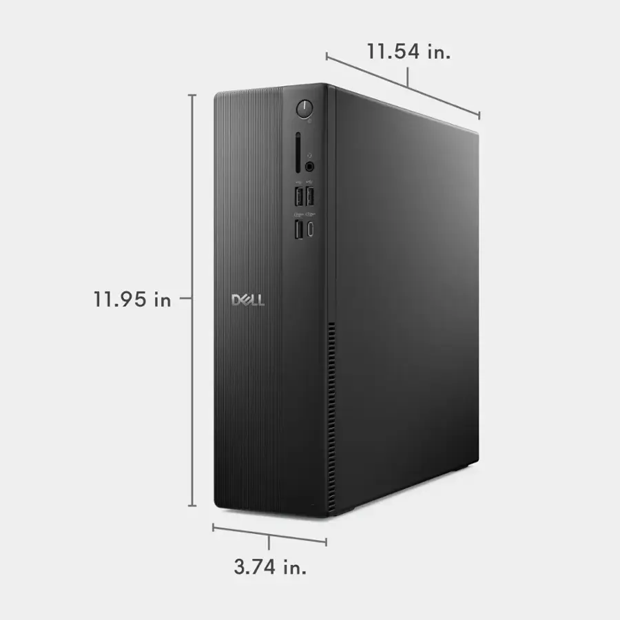 The text on the image reads: "11.54 in. - 4 de dpe 11.95 in DELL 3.74 in." This text is grouped and corrected as follows: "11.54 inches - 4 de dpe 11.95 inches DELL 3.74 inches."
