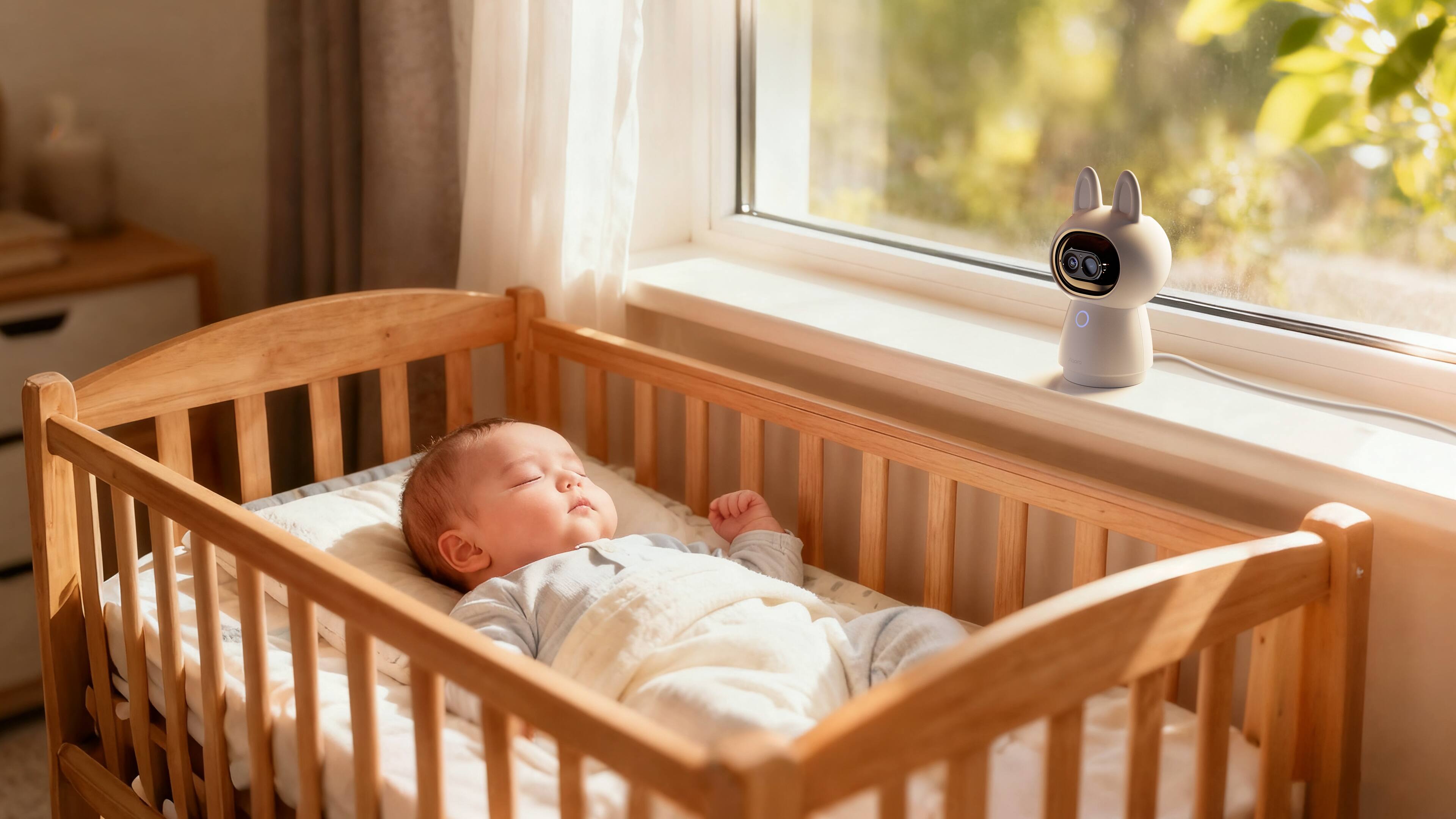 Alt View 3. Aqara - 4K Dual-Lens Camera Hub G350, Indoor Camera 9X Zoom, 360° Pan/Tilt, AI Auto-Tracking, Face/Gesture Rec, 512 GB Storage - White.