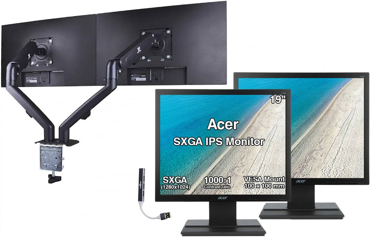 VTML 1E 19" Acer SXGA IPS Monitor I SXGA 1000:1 VESA Mount (1280x1024) Contrast ratio 100 100 x 100 mm