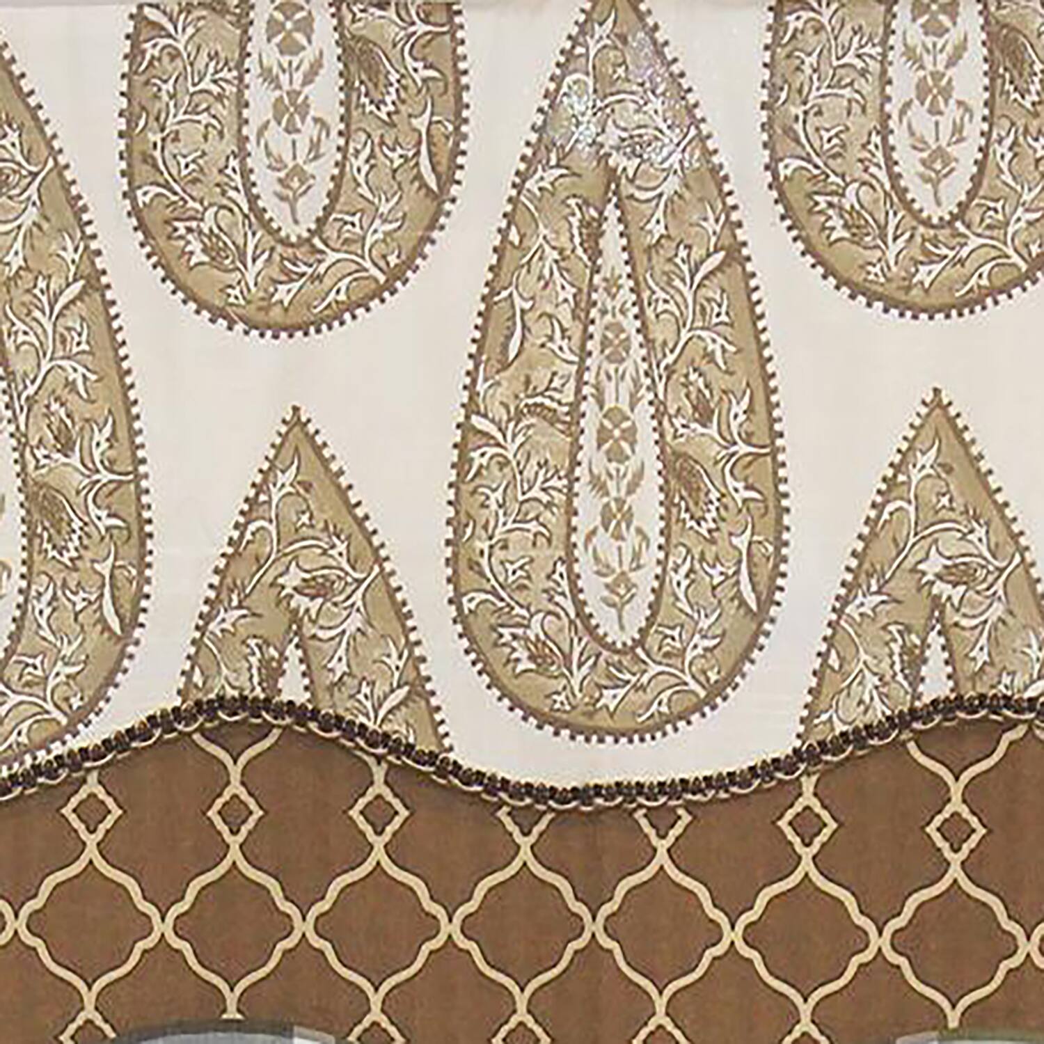 Left. RLF Home - RLF Home Yorkshire Window Treatment Glory Valance 3" Rod Pocket 50" x 16" Cafe - Café.