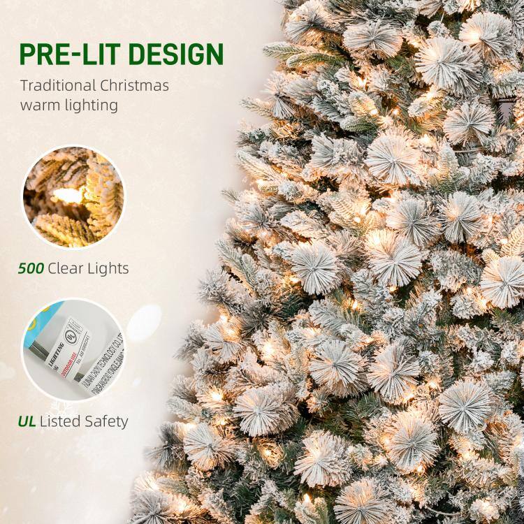 PRE-LIT DESIGN  
Traditional Christmas warm lighting  
500 Clear Lights  
OUTDOOR USE TOO  
AGOTONHOEL ONGLE HUNAN DICHENNY UL Listed Safety