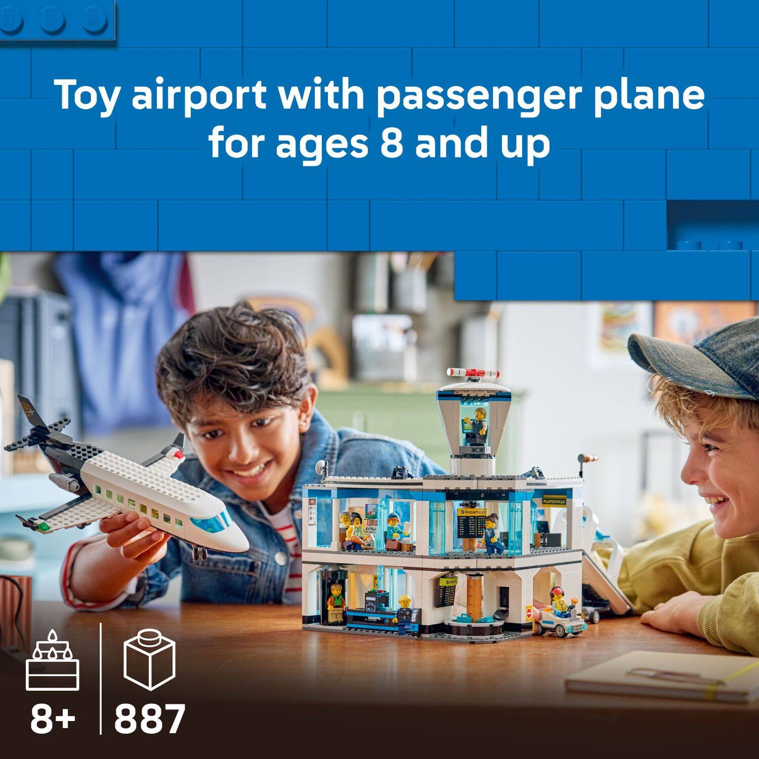 Toy airport with passenger plane for ages 8 and up

8+ 887