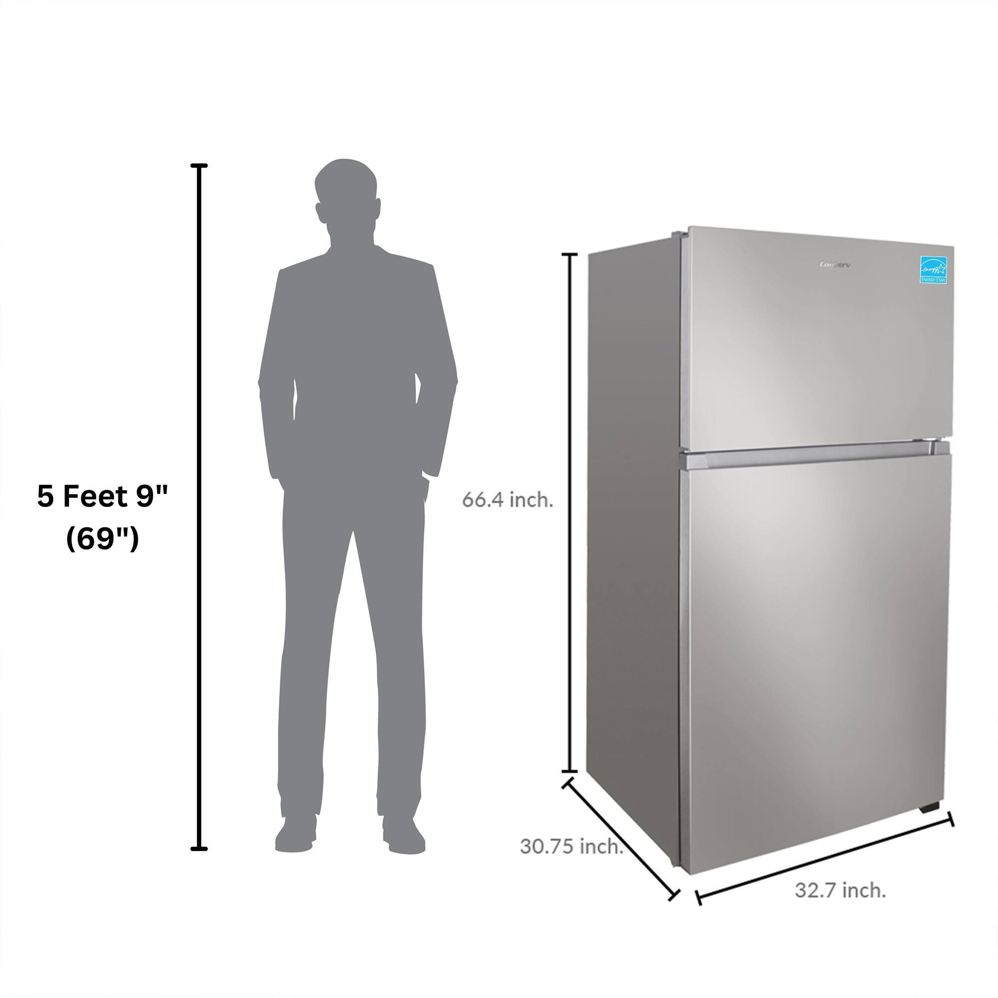 Toa - 5 Feet 9" (69")  
66.4 inch.  
30.75 inch.  
32.7 inch.