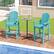 Alt View 1. Costway - Outdoor HDPE Bar Height Stool Patio Tall Chair Armrest Footrest All Weather - Turquoise.