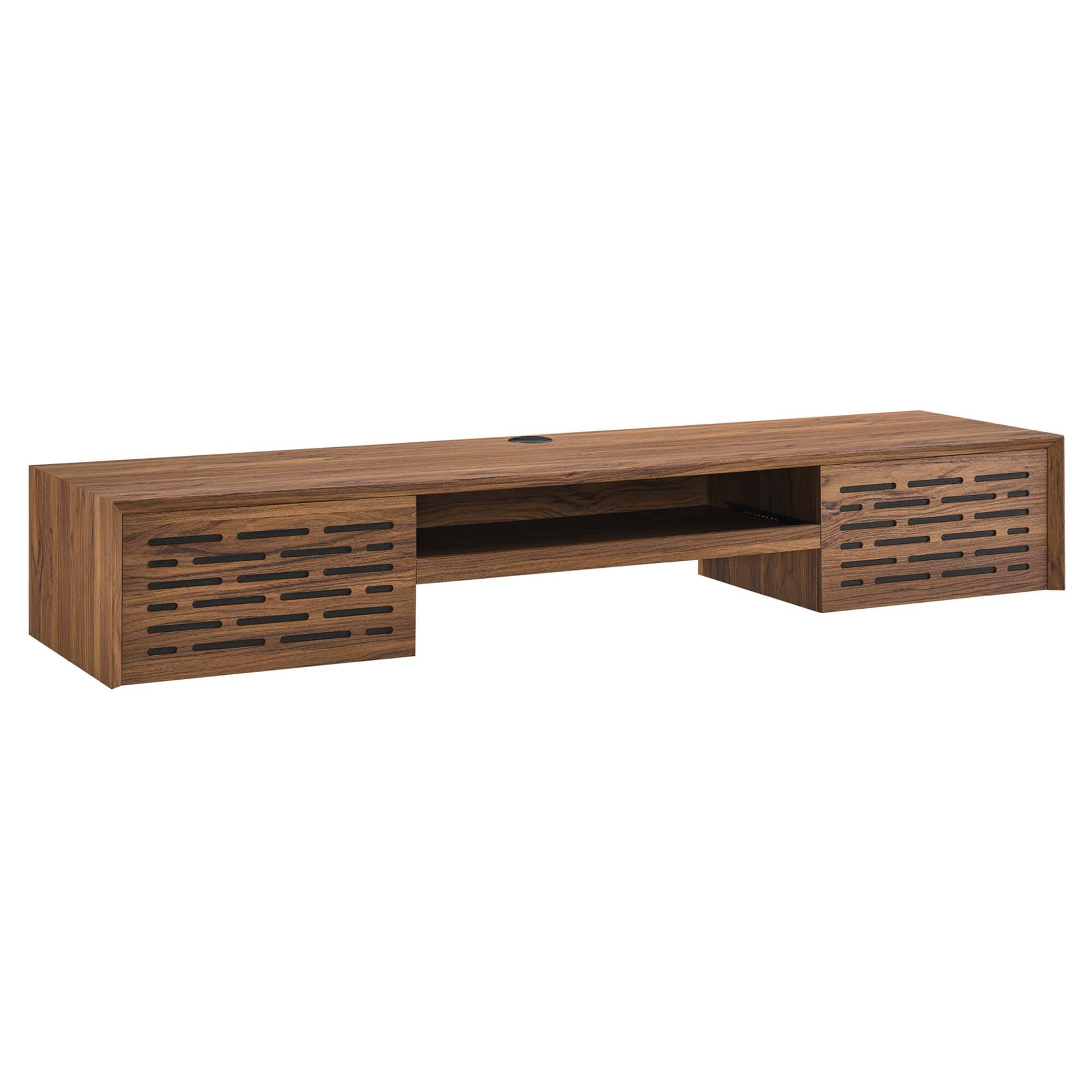 Angle. Modway - Merit 60" Wall Mount Wood Office Desk by Modway - Walnut.