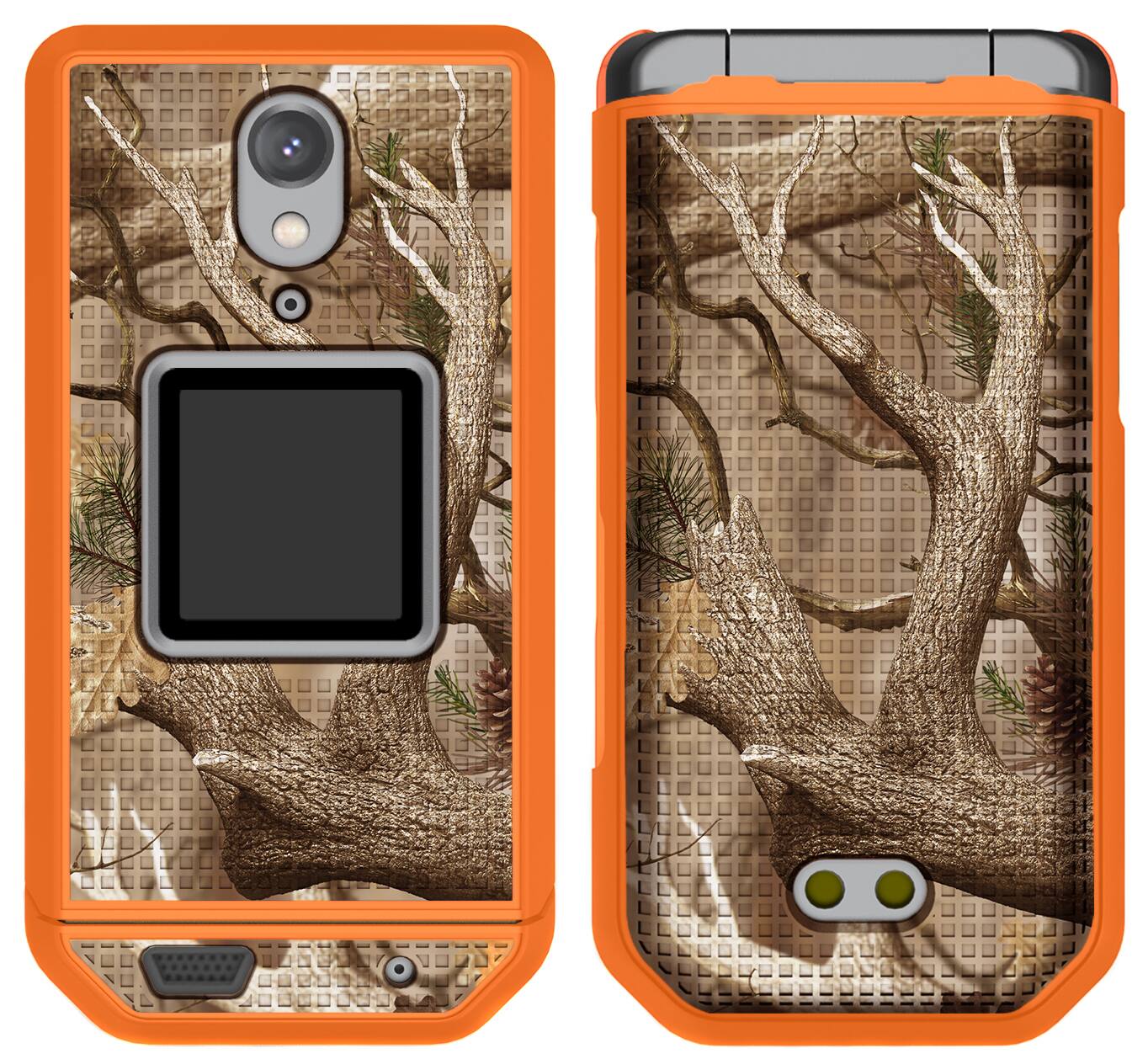 Alt View 2. Nakedcellphone - Case for CAT S22 Flip Phone - Slim Hard Shell Cover - Hunter Camo.
