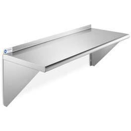 GRIDMANN - 48 x 18-in NSF Stainless Steel Wall-Mount Shelf - Silver