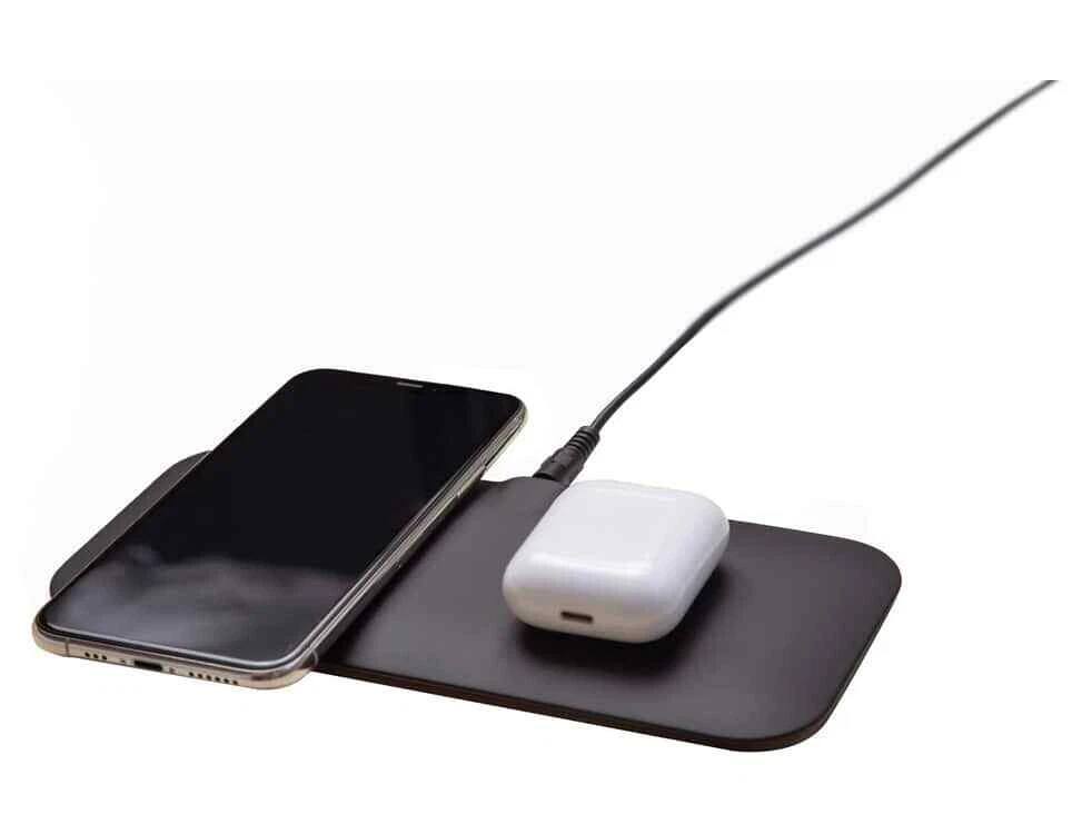 Angle. TYLT - Tylt Sabre Dual Wireless Charging Mat Fastest Dual Wireless Charger Premium Slim Design 15W Black - Black.