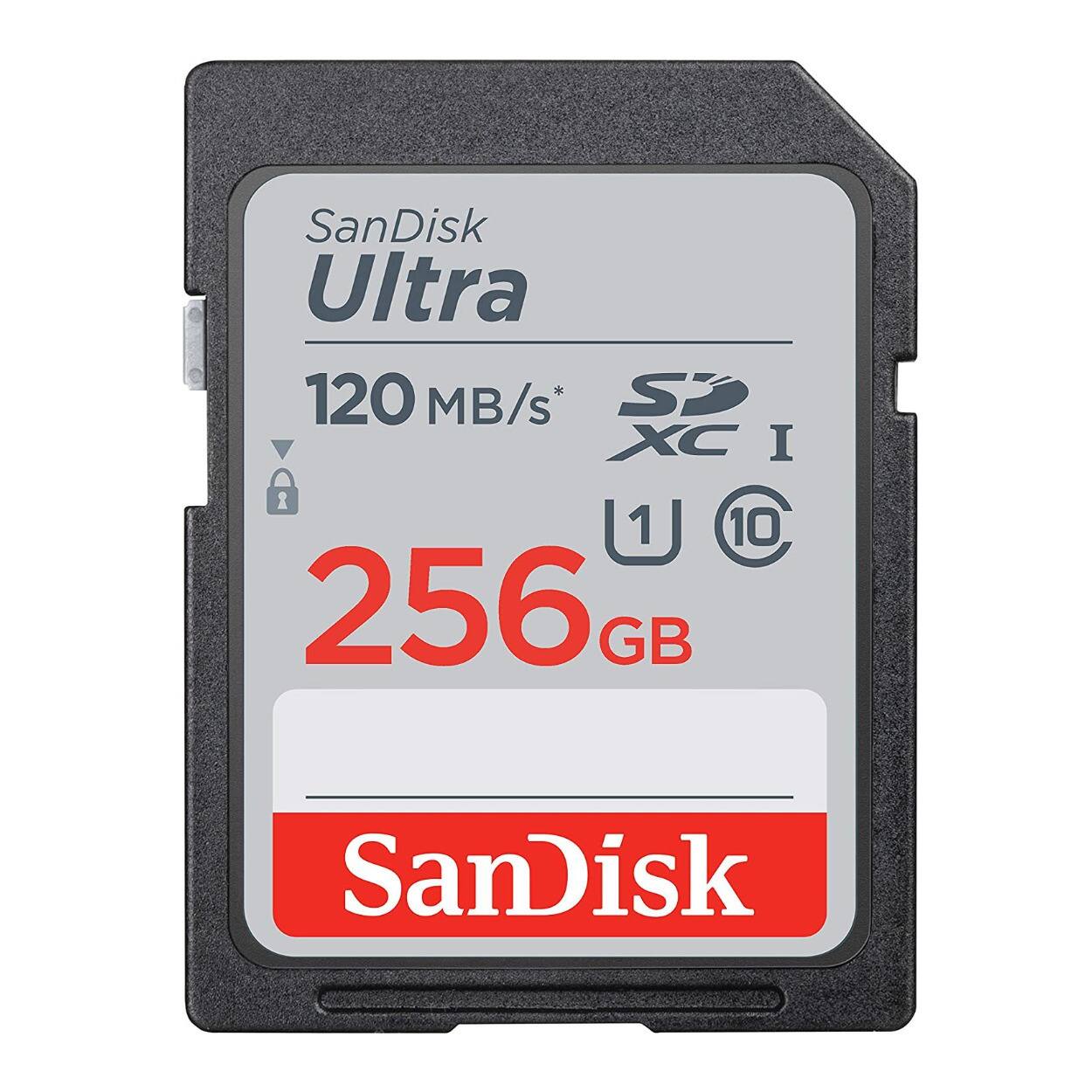 SanDisk Ultra  
120 MB/s*  
256 GB  
XC I  
U1  
10  

SanDisk