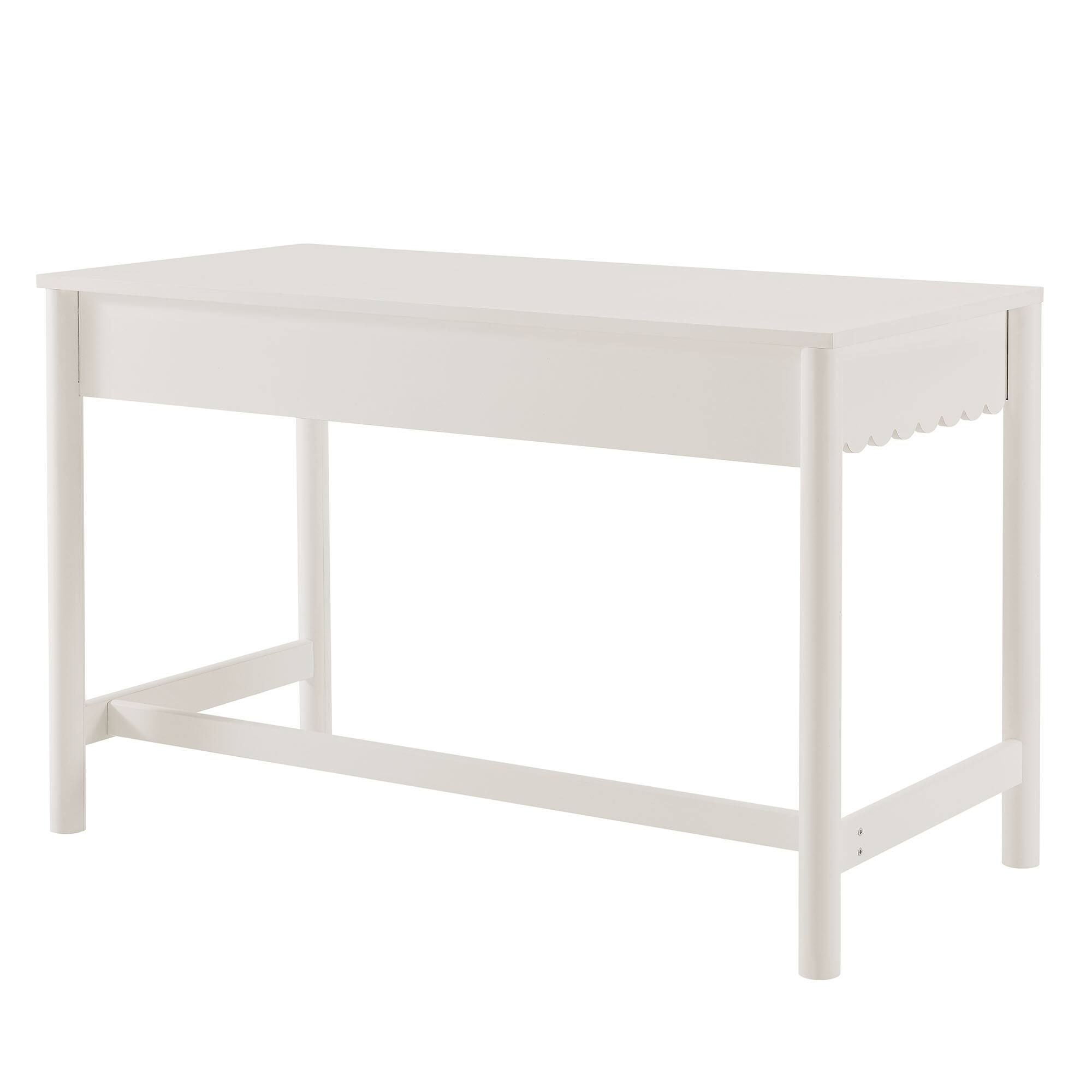 Alt View 2. Modway - Emmeline 1-Drawer Scallop Writing Desk by Modway - White.