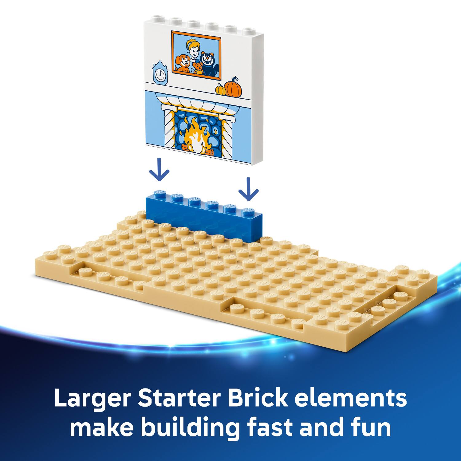 Larger Starter Brick elements make building fast and fun