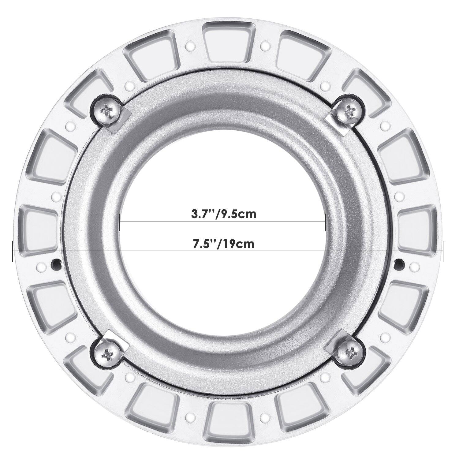 3.7" / 9.5cm  
7.5" / 19cm