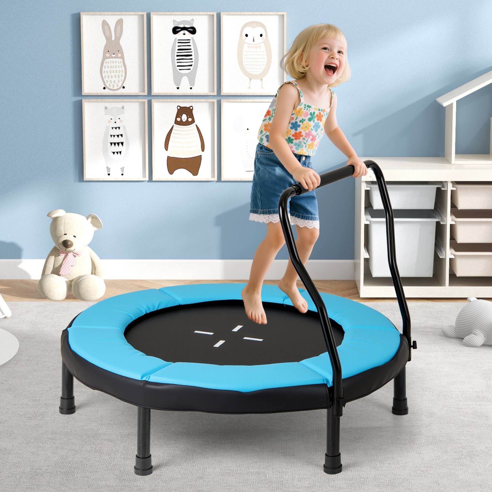 Gymax 40'' Trampoline for Kids Indoor/Outdoor Fitness Trampoline w