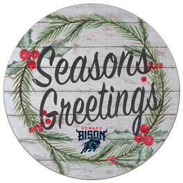 Jardine - Howard Bison 20'' x 20'' Season's Greetings Circle - White