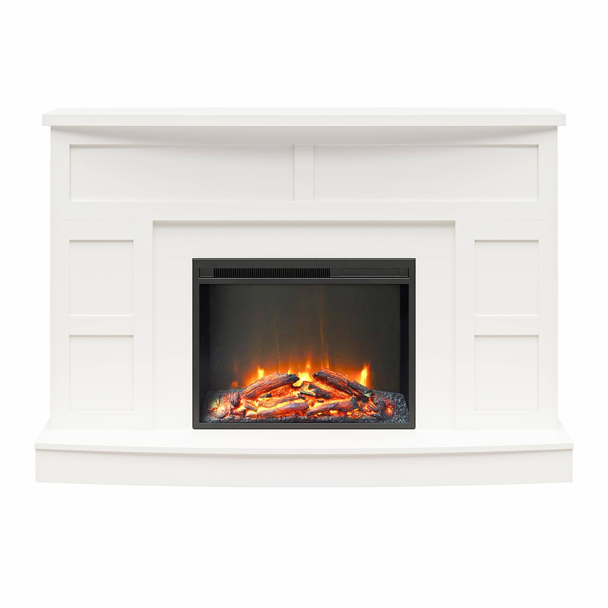 Front. Ameriwood Home - Ameriwood Home Barrow Creek Mantel with Fireplace - White.