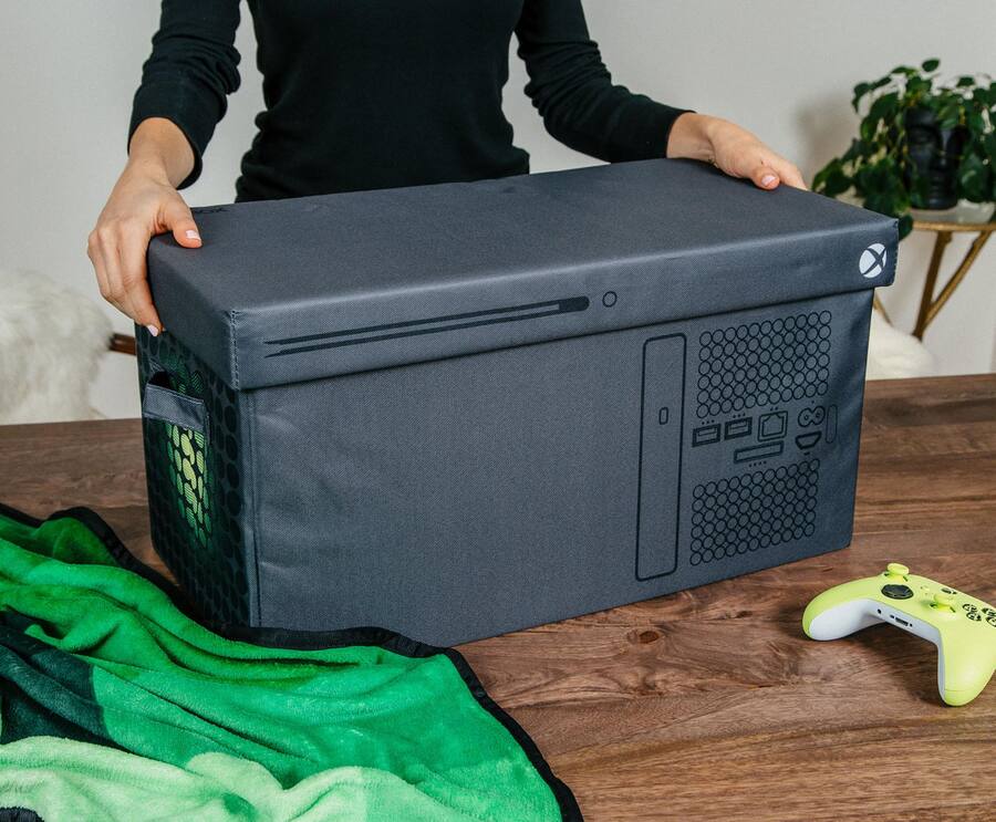 Xcbox Containers Ukonic Xbox Series X Logo Storage Bin Chest Organizer with Lid | 24 x ...