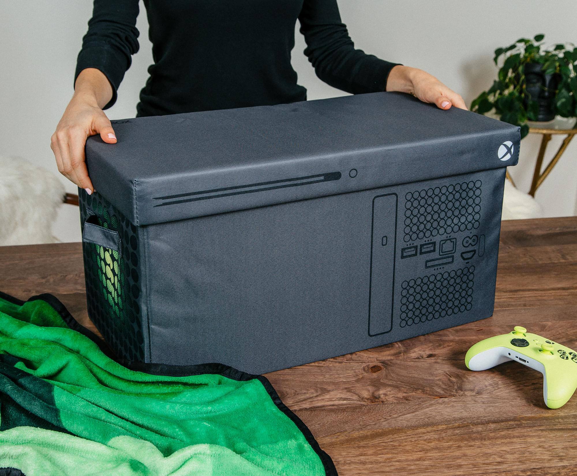 Alt View 10. Ukonic - Xbox Series X Logo Storage Bin Chest Organizer with Lid | 24 x 12 Inches - Black.