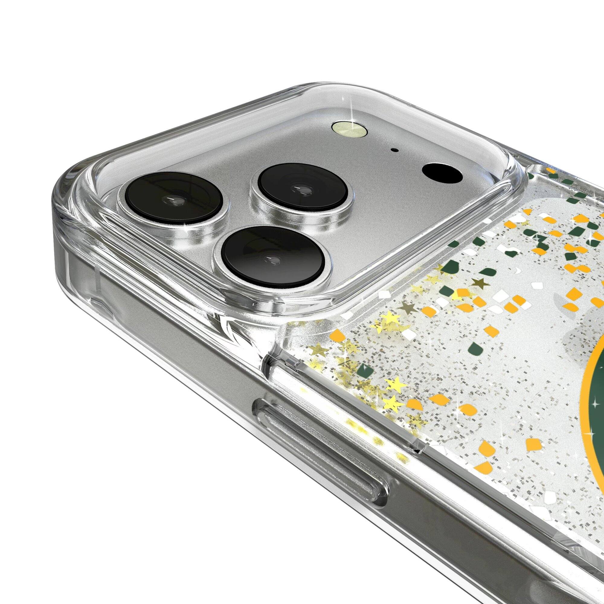 Alt View 2. Keyscaper - Green Bay Packers iPhone Glitter Case with Confetti Design - 16 - Multicolor.