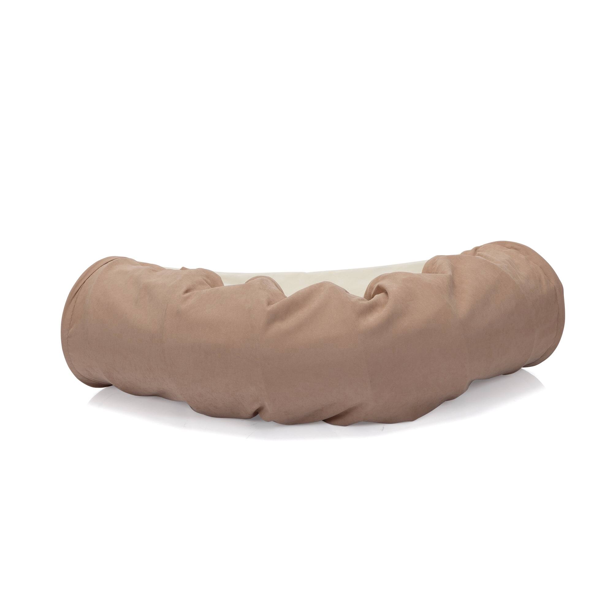 Alt View 5. Pefilos - 49" Cat Tunnel Bed for Indoor, Cat Tube with Collapsible Washable Cat Bed, Cat Toys for Kitty City - Brown.