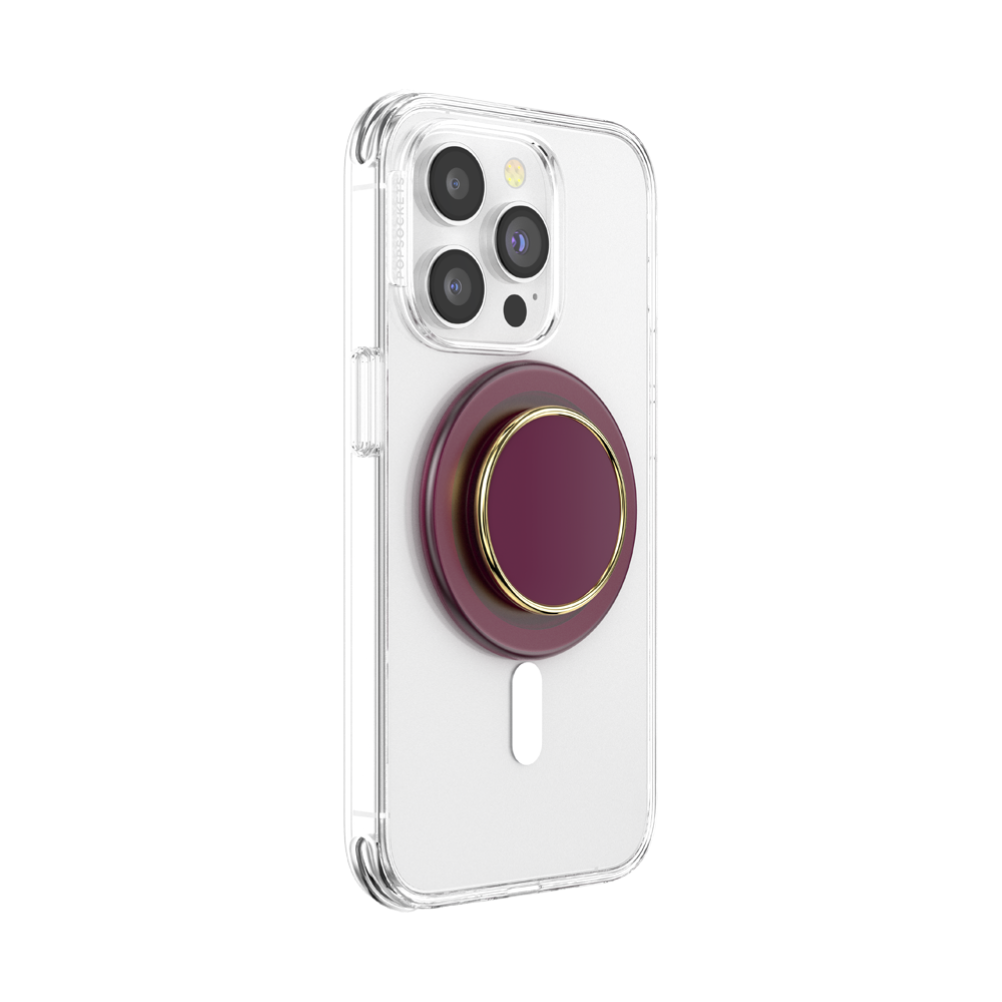 Alt View 1. PopSockets - MagSafe PopGrip Universal Magnetic Grip & Stand with Adapter Ring for Cell Phones - Red Red Wine Enamel.