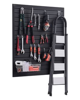 VEVOR - Slat Wall Paneling, 4 x 4 ft, PVC Garage Slatwall with Modular Design, Slat Wall Easy-to-Install - Black