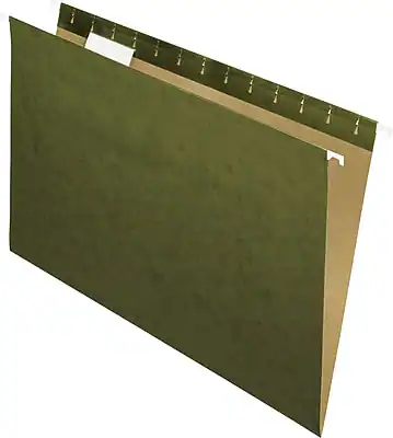 Pendaflex - Hanging File Folders, 1/5 Tab, Legal, Standard 25/Box - Green