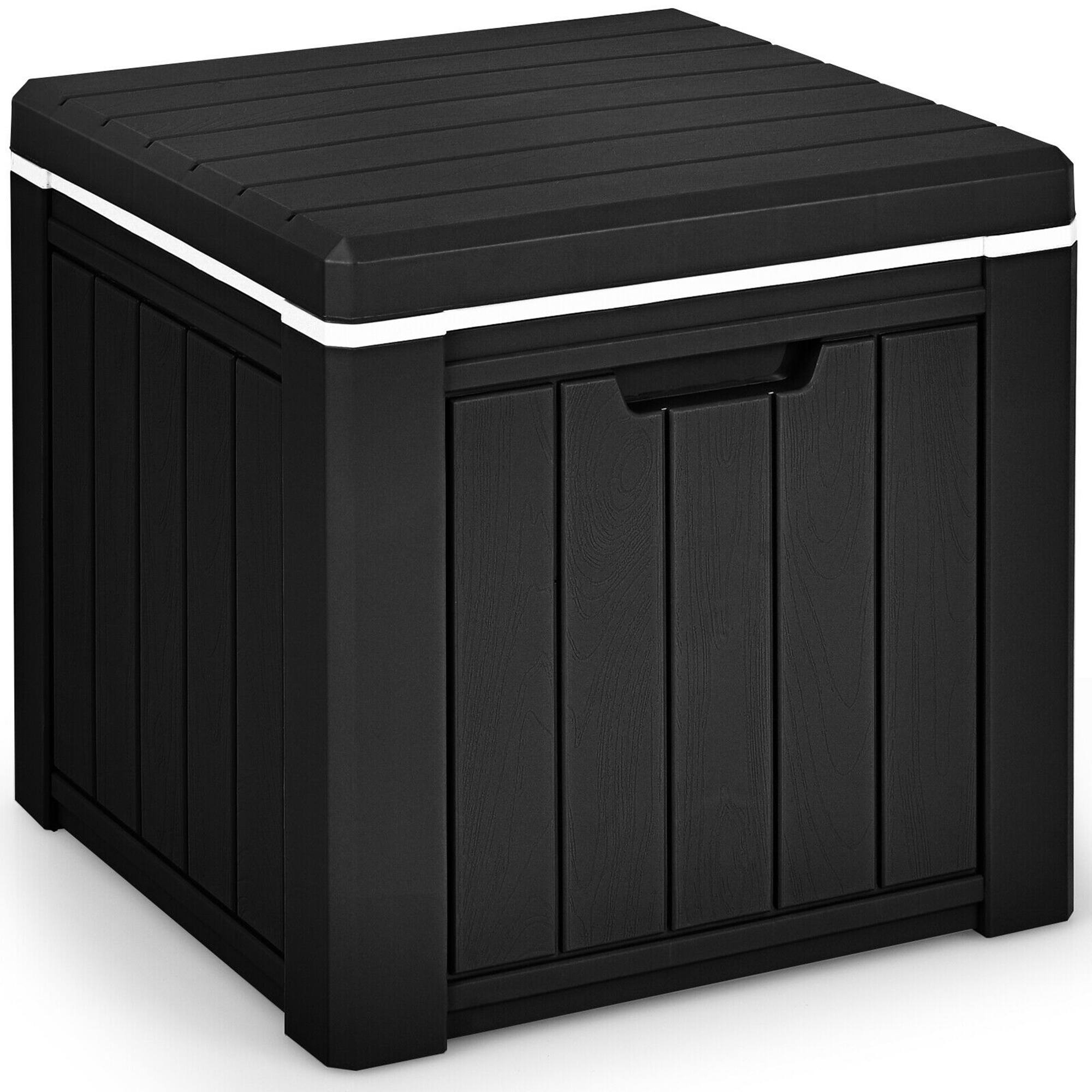 Alt View 8. Gymax - Gymax Patio 10 Gallon Ice Cube Cooler Box Table Stool Storage W/Handle Black - Black.